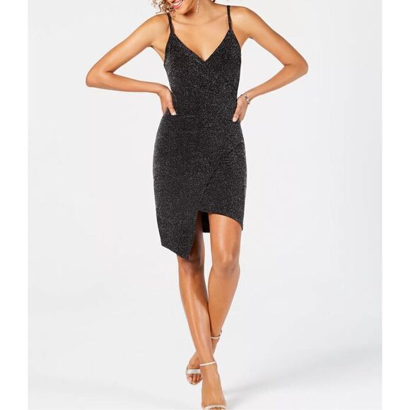 ALMOST FAMOUS Asymmetrical Faux-Wrap Dress Size S - Picture 1 of 8